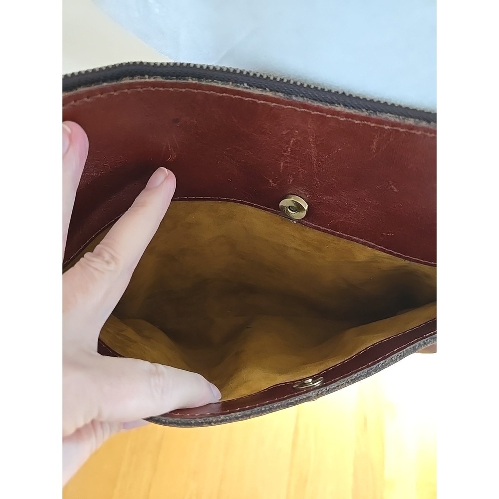 VTG PATRICIA NASH Kirby Leather Front Pocket Large Crossbody Bag Brown VGUC - Picture 12 of 16